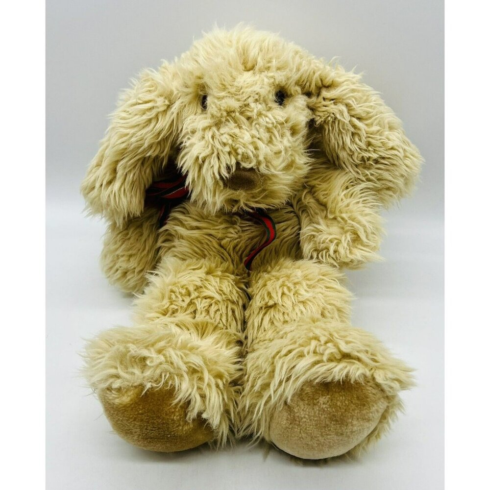Fiesta Cuddle Dog Puppy‎ Tan 16 inch Stuffed Animal Long Ears Shaggy Fur 11908